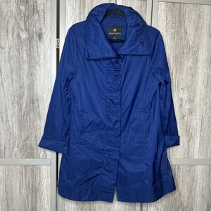 Rainforest Jacket Ruched Foldable Hood A Line Blue